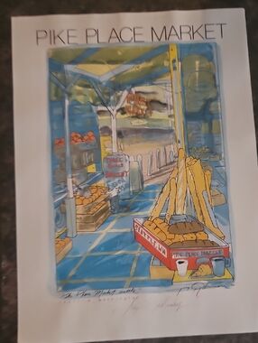 Pike Place Market Print Jim Robinson Signed